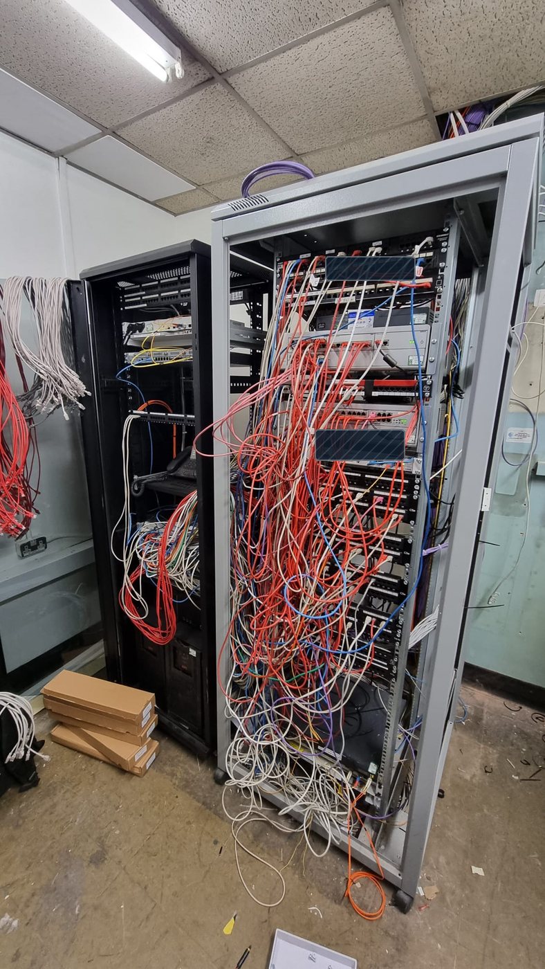 Legacy comms cabinet before rework